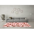 thumbnail image 3 of Ahgly Company Machine Washable Indoor Square Abstract Red Modern Area Rugs, 6' Square, 3 of 4