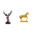 thumbnail image 1 of Figura decorativa de cabeza de ciervo y caballo, estatua artesanal de animal, escultura, decoración para el hogar o la oficina, adorno decorativo, res, 1 of 8