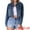 Blue, variant on Unique Bargains Women's Cropped Washed Lightweight Frayed Hem Denim Jacket S Light Blue