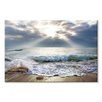 Elephant Stock Ocean At Sunrise Wall Art - Horizontal Canvas Wall Art - Living Room Wall Decor - Beach Canvas - Beige And Blue Decor - 30" x 20"