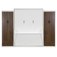 thumbnail image 4 of Bed Frame Queen Size Murphy Bed Wall Bed with Closet ,Drawers and Table,White, 4 of 7