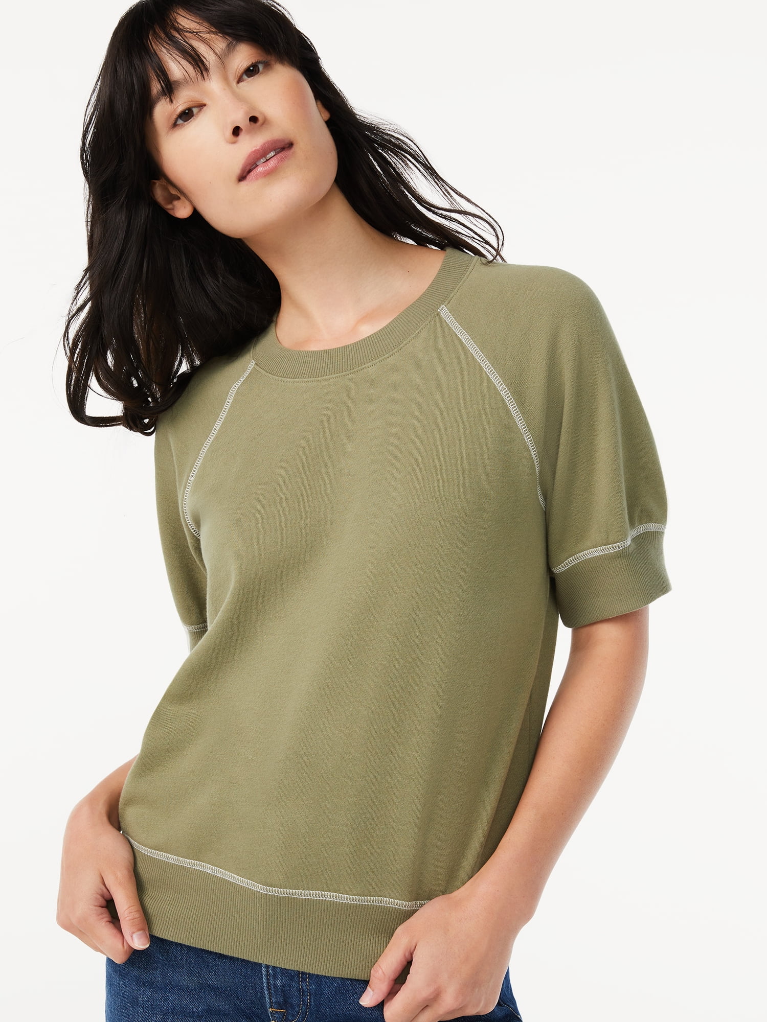 Short sleeve raglan sweatshirt sale