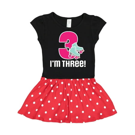 

Inktastic 3rd Birthday Roller Skating Gift Toddler Girl Dress