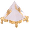 thumbnail image 1 of Egyptian crystal pyramids figurine model with gold stand Feng Shui Gift, 1 of 5