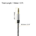 thumbnail image 2 of 2 Pack Aux Cable 3.5mm Male to Male Nylon Braided 3Ft 3 Pole Hi-Fi Stereo Sound Auxiliary Cord Silver, 2 of 6