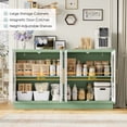 thumbnail image 2 of Homfa 55.1"W Modern Sideboard Buffet with Fluted Glass Doors, Accent Cabinet Console Table TV Stand, Green & White, 2 of 7