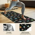 thumbnail image 4 of Black Colorful Skull Mushroom Pattern Hot Yoga Mat Towel Non Slip for Hot Yoga - Quick-Drying Yoga Mat Cover with 4 Corner Pockets with Travel Bag - Hot Yoga Towel Non Slip 74"x26", 4 of 6