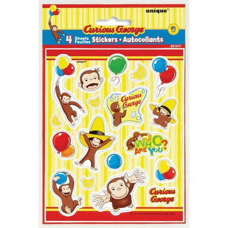 Curious George Sticker Sheets, 4ct