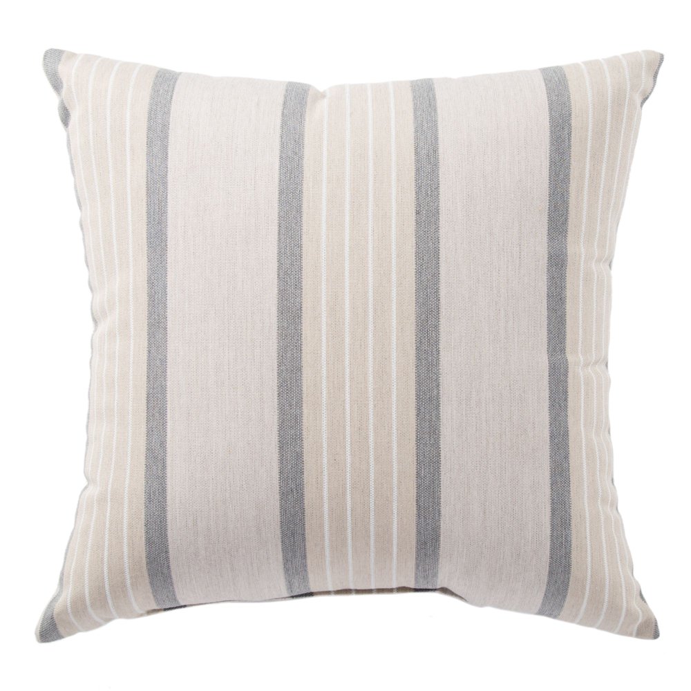 17" Beige and Gray Striped Outdoor Patio Square Throw Pillow Walmart