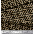 thumbnail image 2 of Soimoi Brown Cotton Voile Fabric Triangle Art Geometric Fabric Prints By Yard 42 Inch Wide, 2 of 3