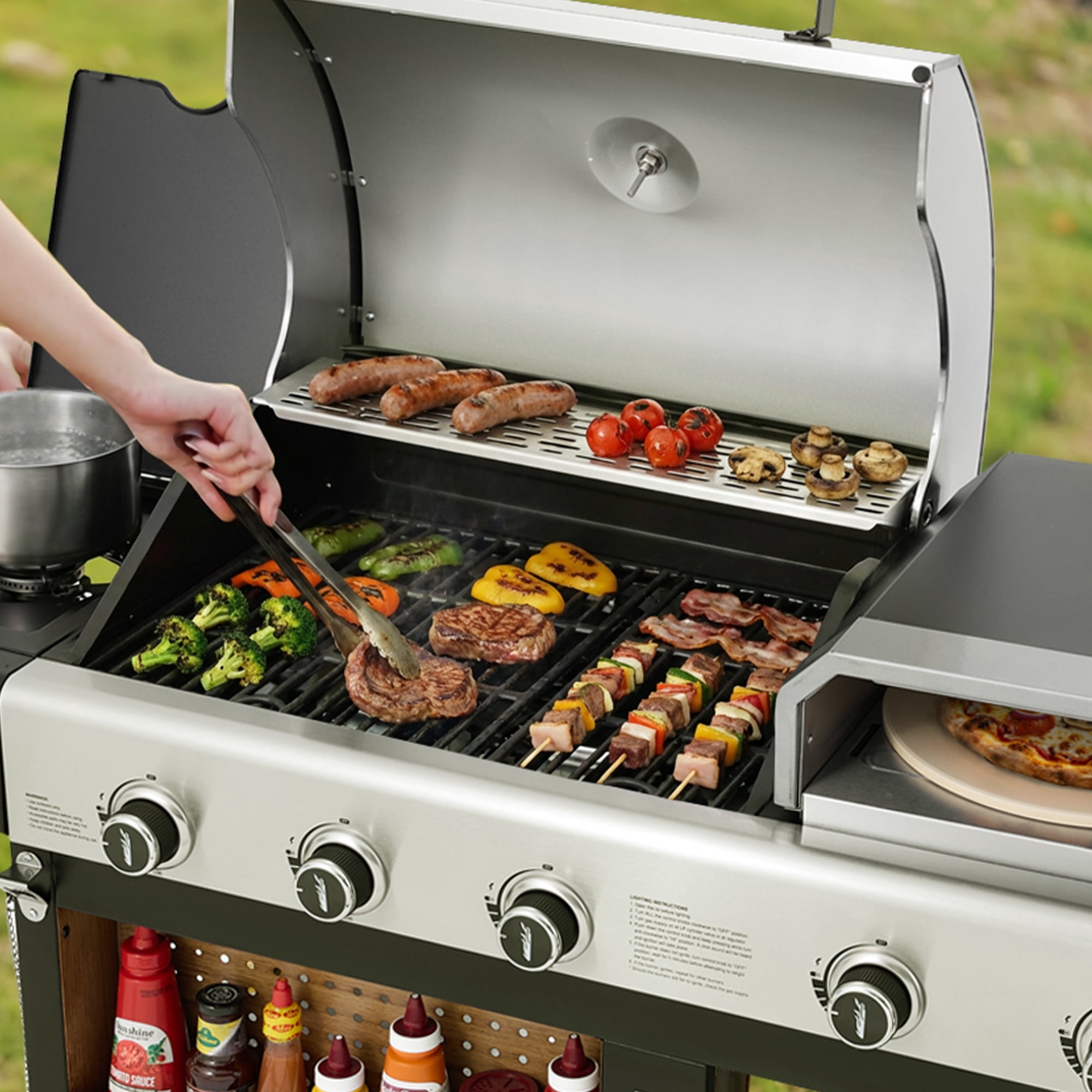 Royal Gourmet ZH3004S Premium Gas Grill and Pizza Oven Combo,with