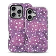 thumbnail image 2 of DesignSkinz Scratch-Resistant Hard Slim Case Compatible with iPhone 16 Plus (Compatible with MagSafe) - White Polka Dots Over Purple Pink Paint Mix, 2 of 9