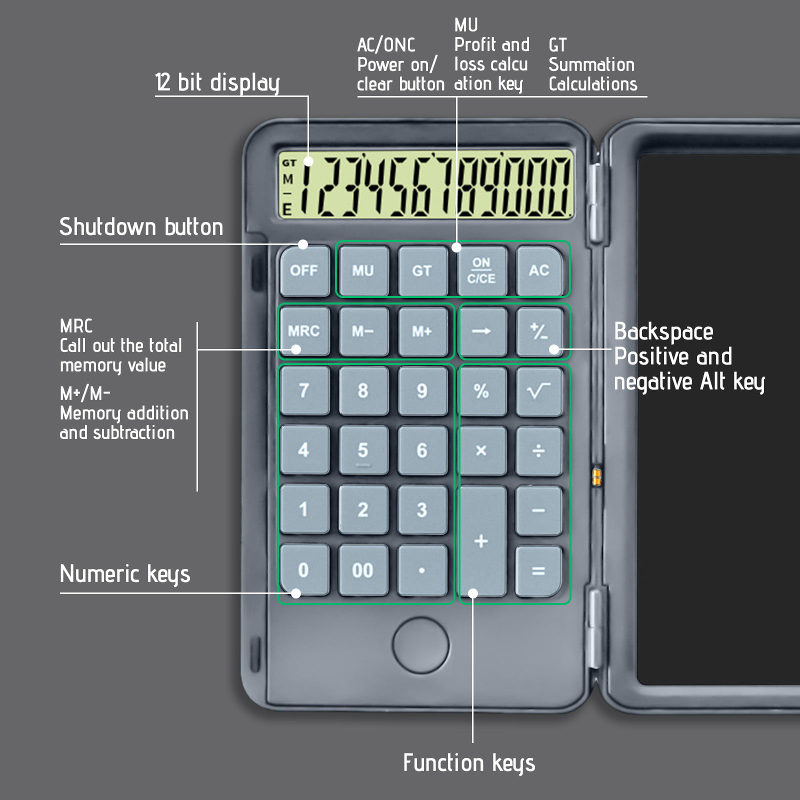 School Supplies Deals！Basic Calculator with Notepad,12 Digits
