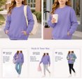 thumbnail image 4 of Girls Crew Neck Sweatshirt No Hood - Kids Fall Casual Solid Print Long Sleeve Pullover Tops with Pockets, 13 Years, 4 of 8