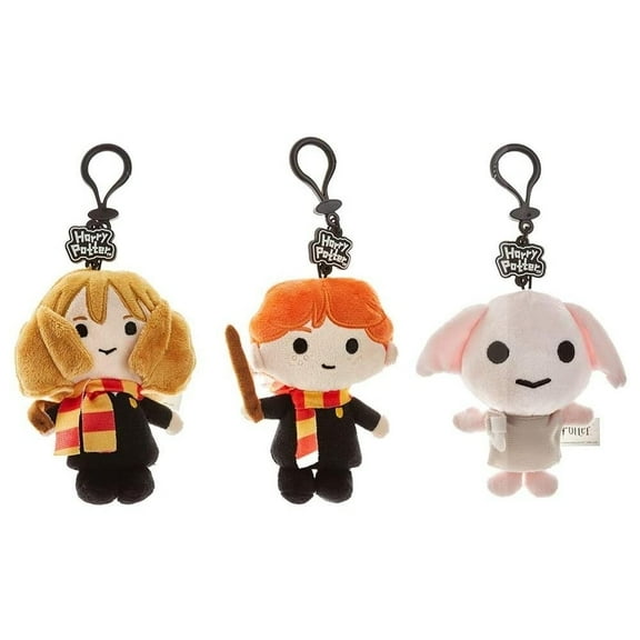 Harry Potter Plush Keychain 3pk Hermione Weasley Dobby Ornament Zipper Pull Set PMI International