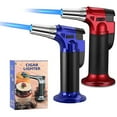 thumbnail image 1 of 2 Pack Butane Torches Culinary Blow Torch Lighter,Refillable Kitchen Cooking Torch with Safety Lock Adjustable Flame for BBQ,Creme Brulee,Baking,Crafts (Butane Gas not Included), 1 of 7