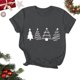 thumbnail image 2 of Navidad Mujeres Tops, Cuello Redondo Manga Corta Impresa Camiseta, Vintage Holiday Humor Tee Top, 2 of 4