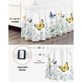 thumbnail image 3 of Butterfly Spring Floral Wrap Around Bed Skirts for California King Bed 18" Drop,Bed Skirt with Adjustable Elastic Belt Dust Ruffle Bed Valance Daisy Flowers Botanical Country Bed Frame Cover, 3 of 7