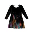 thumbnail image 4 of Girls' Long Sleeve Princess Dress - Fall Winter Heart Printed Christmas Dress A-Line T-Shirt Dress, 4 of 4