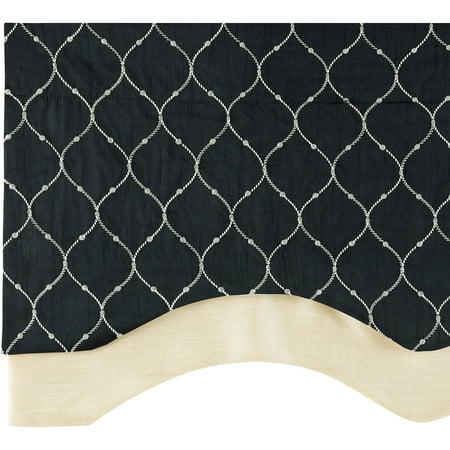 - Bleecker Embroidered Layered Curtain Valance with Lining