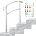 thumbnail image 1 of VEVOR Handrail Stair Railing Handrails 3-Step Transitional Handrail Matte White Stair Rail Wrought Iron Handrail with Installation Kit Hand Rails for Outdoor Steps (Unadjustable), 1 of 9