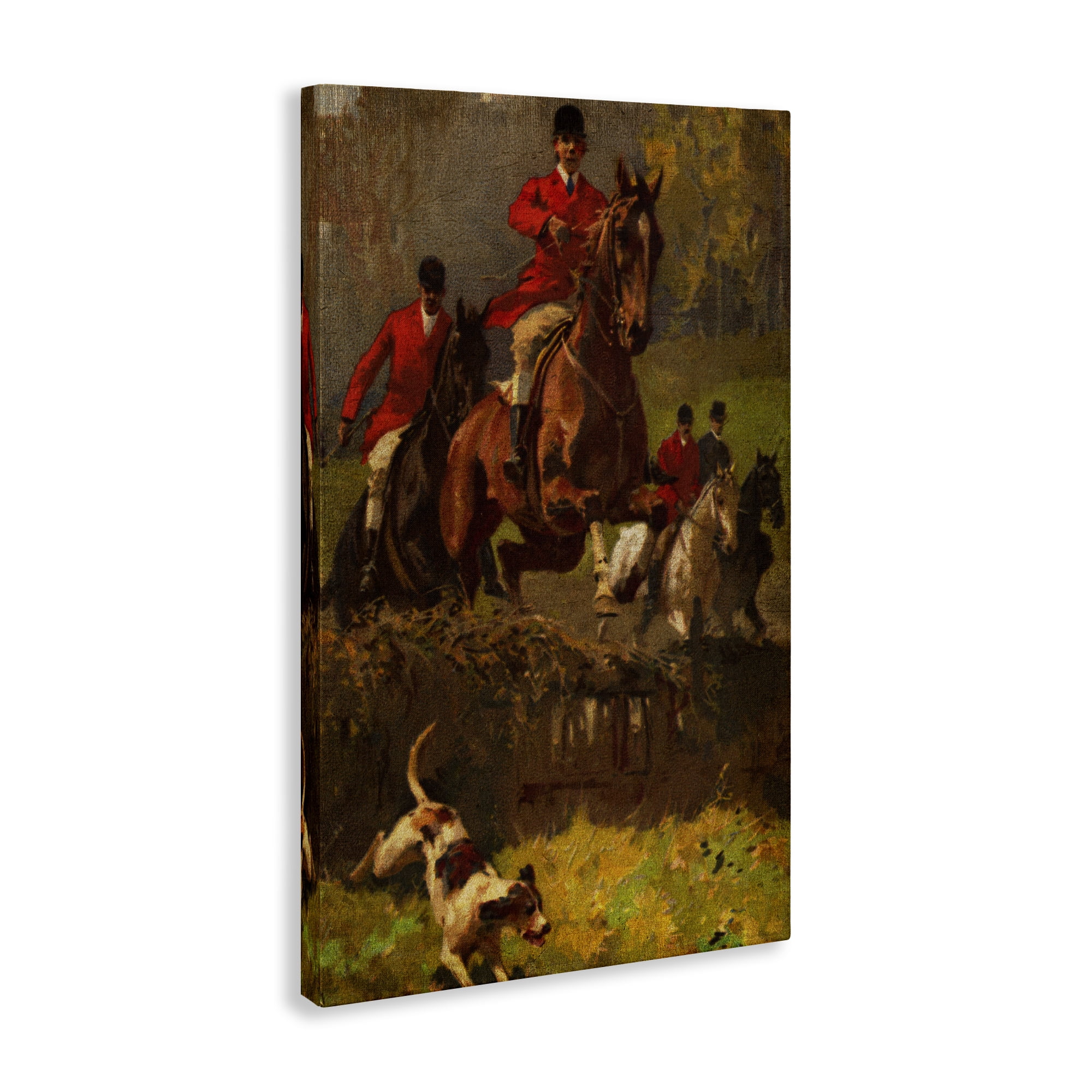 Stupell Industries Classic Hunting Dog Scene People Painting Wrapped Canvas Art Print Wall Art, 24 x 36