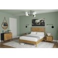 thumbnail image 4 of Christian 49" Platform Bed Frame Queen with Headboard, Rustic, Solid Wood, Dark Brown, 4 of 15