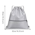 thumbnail image 2 of Drawstring Backpack with Front Zipper Pocket, Large Capacity Water Resistant Oxford Cloth Sports Sack Bag for Gym, Basketball, Travel, Outdoor, 2 of 6