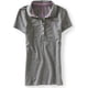 thumbnail image 1 of Aeropostale A87 Polo de 5 botones para mujer, gris, pequeño, 1 of 1