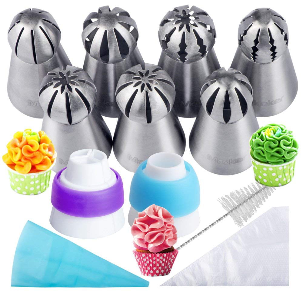 - 36 Baking Pastry Bags 78pcs Cake Cupcake Decorating Supplies Kit Silicone Bag 2 Couplers Cotton Bag Cake&Deco Russian Piping Tips Set Gift Box 38 Icing Frosting Nozzles 2 Leaf Tips
