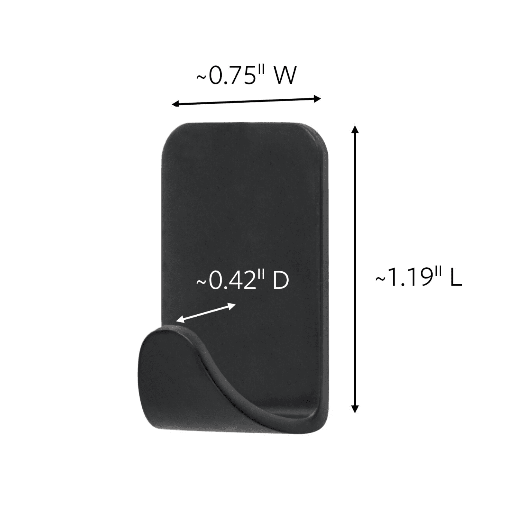 Command Small Metallic Hooks [Removable]: Small Matte Black [4-pack] (Matte Black) [4-sets]