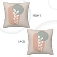 thumbnail image 3 of Square Throw Pillow Covers with Core, Wallpaper Leaf Boho Print Pillows for Sofa Beds, 20 x 20 inches Pink, 3 of 9