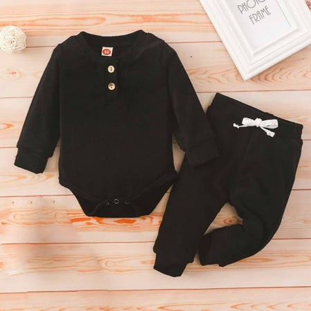 

Leutsin Autumn Winter Girls Crew Neck Long Sleeve Casual Romper Pants Headband Suit