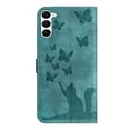 thumbnail image 6 of Wallet Case Designed for Samsung Galaxy S23 for Women,Flip Folio Cover with Butterfly Embossed PU Leather Kickstand Credit Card Holder Slots Magnetic Wrist Strap Phone Case, Green, 6 of 13