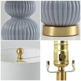 thumbnail image 7 of JONATHAN Y Daphne 20" Contemporary Transitional Metal/Glass Ribbed Gourd LED Table Lamp, Gray/Brass Gold, JYL1099C, 7 of 7