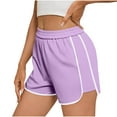 thumbnail image 2 of Women's Shorts Elastic Waist Loose Solid Color Shorts Thin Casual Shorts Sports Wearable Shorts Elastic Waist, 2 of 8