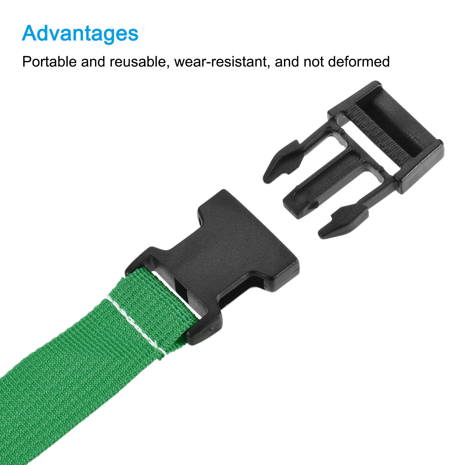 Unique Bargains Utility Strap with Buckle Adjustable Belt for Bag Luggage Packing Green