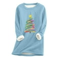 thumbnail image 2 of Meichang Chandail en Molleton en Molleton pour Femmes Grande Taille Graphique Arbre de Noël Doublé Sherpa Chandail en Molleton Hiver Chaud Manches Longues Col Rond Chandail Chandail en Molleton Bleu Clair TG, 2 of 4