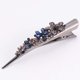 thumbnail image 2 of Clip de pico de pato de tocado de cuerno de vaca de metal de pedrería grande, clip de pico de pato azul oscuro, azul tinta, 2 of 5