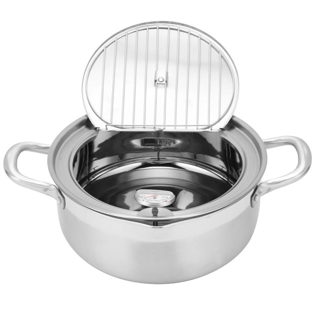Tempura Deep Fryer Pot, 304 Stainless Steel Kitchen Fryer Tempura Deep Frying Pan, For Kitchen Cooking Chicken,Shrimp,French Fries ANGGREK Descripción de la referencia