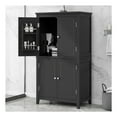 thumbnail image 3 of GDF Studio 23.6" Elegant Bathroom Floor Cabinet with 4 Doors, Storage Organizer, Adjustable Shelf, Black, 3 of 12