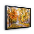 thumbnail image 3 of Designart 'Forest Full Of Fallen Leaves In Autumn Along River' Lake House Framed Canvas Wall Art Print, 3 of 5