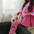 thumbnail image 6 of Parent-child Costume Pet Shirt Letter Print, Short Sleeve, Casual Wear - Dog Two-legged Clothes for Daily Wear in Summer, 6 of 8