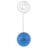 Office Tabletop Ball Shaped Spiral Design Clamps Note Photo Paper Memo Clip Blue
