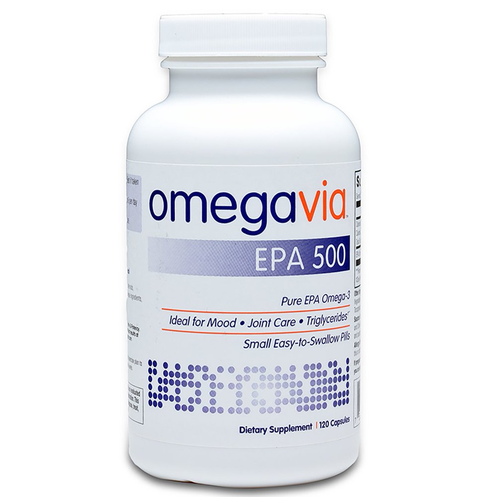 OmegaVia EPA 500, Pure EPA Omega3, 120 Capsules