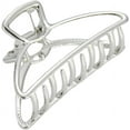 thumbnail image 3 of Strong Holding Geometric Hair Claw Clasp Shower Bath Metal Hair clip and clamp, Triangle Silver, 3 of 5