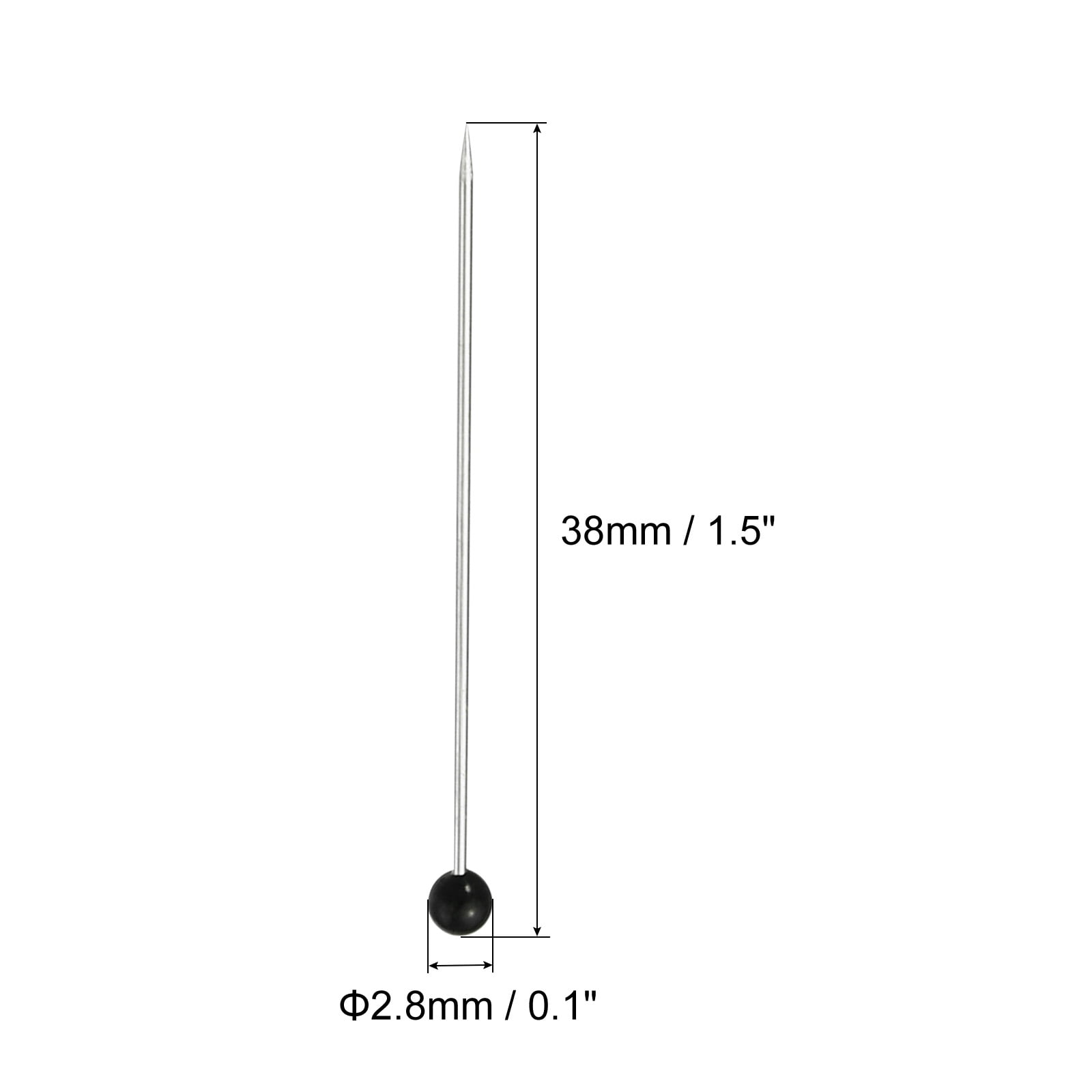 Unique Bargains Sewing Pins Ball Glass Head Straight Quilting Pin Black 250 Pcs