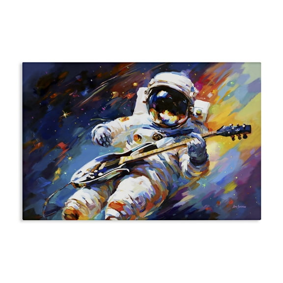 Stupell Industries Melodies Beyond Earth Astrology & Stars Painting Wrapped Canvas Art Print Wall Art, 24 x 16