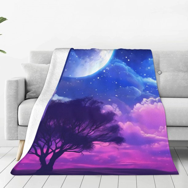 Balery Dreamy Colorful Starry Sky Manta de Felpa Suave y Acogedora – Cobija de Franela Aterciopelada para Cama, Lavable y Cálida para Sofá, Mascotas, Transpirable-50"x40"