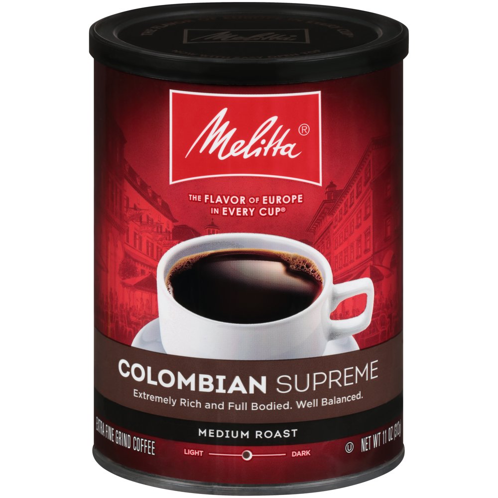 Melitta® Colombian Supreme Ground Coffee, Medium Roast, 11 oz. Canister